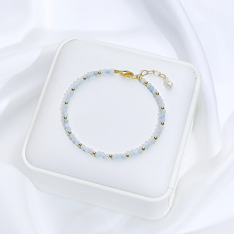 3MM Naturnal Stone Beads Bracelets For Women on Hand Luxury Jewelry Sets  Wholesale Bangle  Party Gift Tourmaline  Handwork