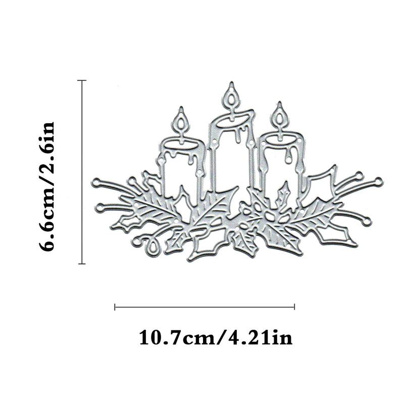 Christmas Candle Scrapbooking Greeting Card Mold Embossing Template Manual Punch Stencil Crafts Cutting Dies 2024 New