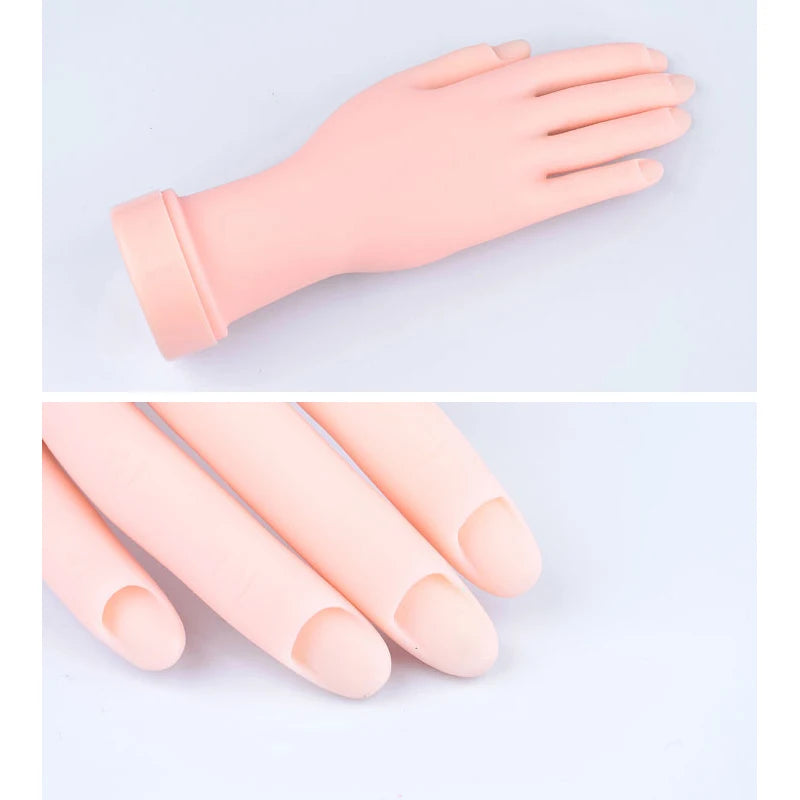 1Pcs Flexible Soft Plastic Flectional Mannequin Model Painting Practice Tool Nail Art Fake Hand for Training Nail Salon