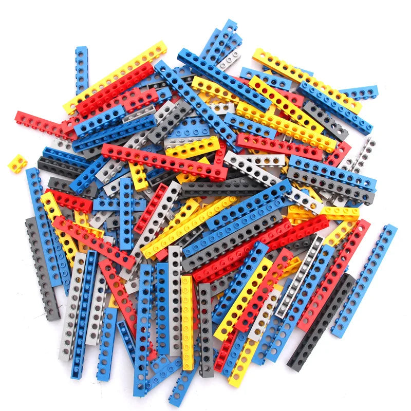 MOC Bulk Brick Technical Accessories Pin Peg Beam Axle Connector Studded Beam Building Blocks Multiple Size Car Technology Parts