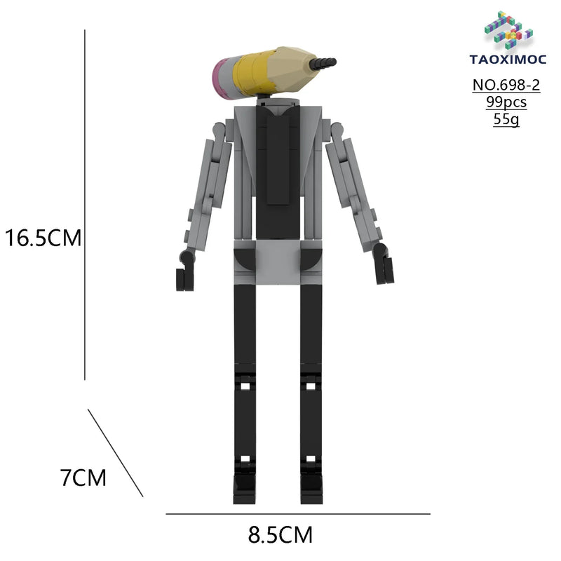 Skibidi Toilet Clock Man Building Blocks Toys Cameraman Speakerman Monitor Titan Tv Man Juguetes Brick Model Toys Gift For Kids