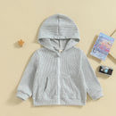 2023-07-11 Lioraitiin 12M-5Years Kids Hoodie Long Sleeve Hooded Zip-up Hoodie Solid Sweatshirt Jacket for Boys Girls