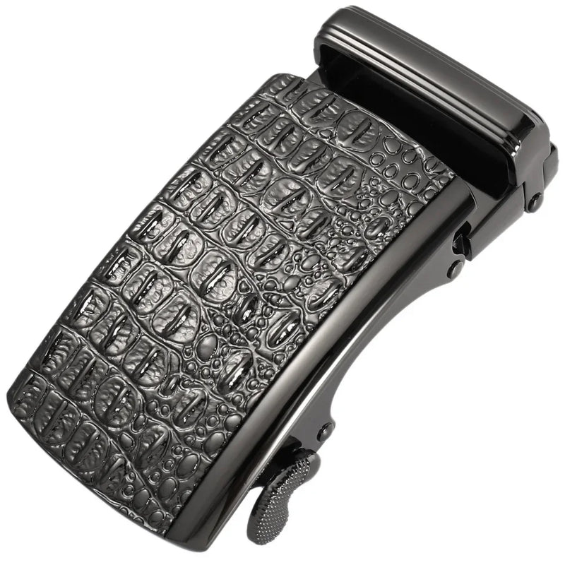 Men's Belt Buckle Accessories Business Ratchet Automatic Alloy Metal Buckle For 3.5cm Width Leather Belt Strap No Holes