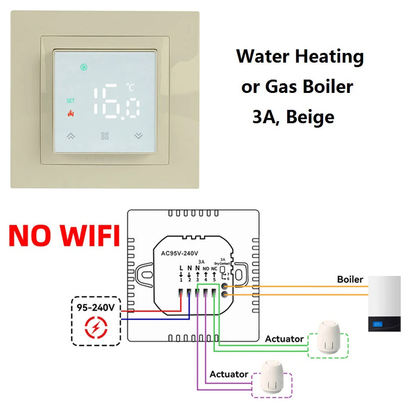 Smart WIFI MK08 Thermostat Remote Temperature Controller 3A 16A for Water/Electric Floor/Gas Boiler 1PC