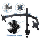 Double Twin Arm Desk Mount Bracket LCD Computer Monitor Stand 13”-27” Screen TV
