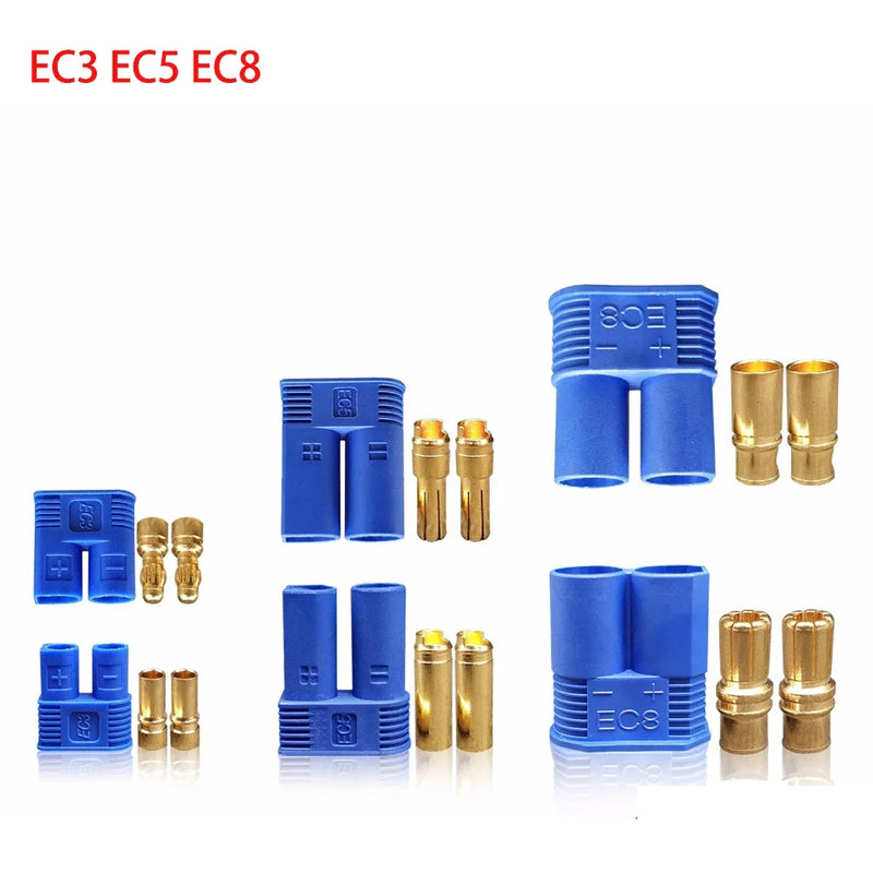 1 Pair EC3 EC5 EC8 RC Connector Female Male Bullet Gold Connector Plug For RC Lipo Battery