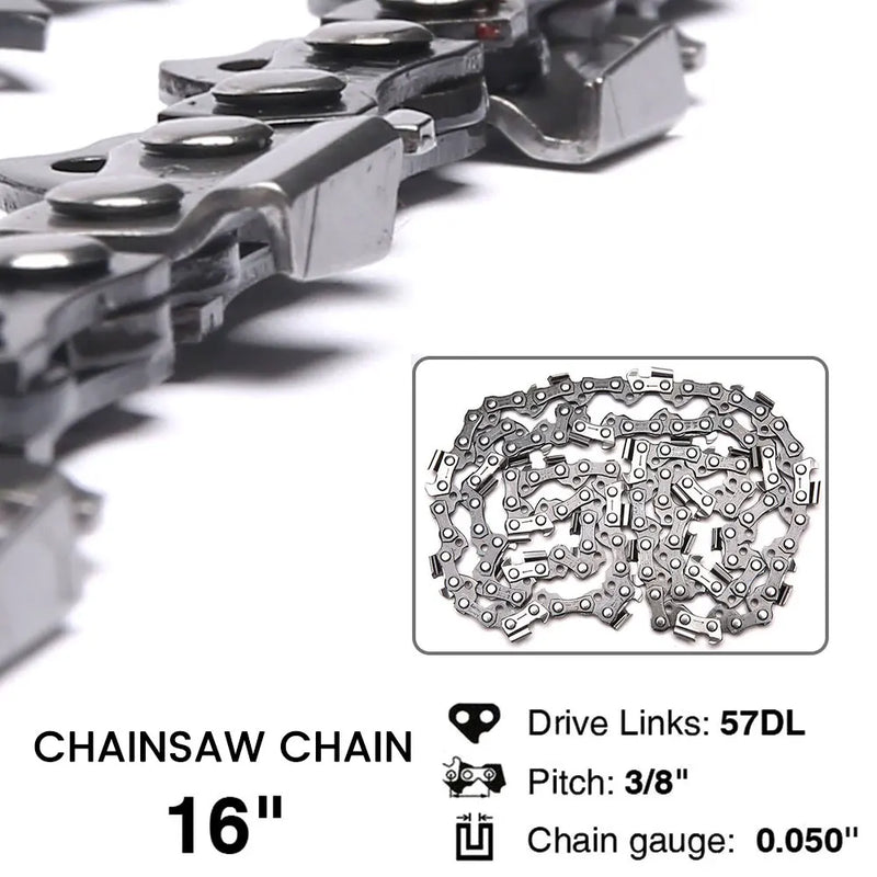 16In Chainsaw Chain 57 Drive Links Chainsaw Chain 3/8" LP Mini Guide Saw Chain Replacement Portable 0.050" Gauge Chainsaw Chain