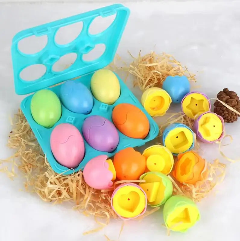 Montessori Educational Toys Smart Egg Shape Matching Easter Eggs Sorting Stacking Toy Games For Baby Kids Development 2 3 4 Year