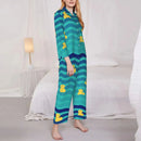 Pajamas Female Yellow Classic Ducks Daily Sleepwear Animal Two Piece Retro Pajama Sets Long Sleeve Elegant Oversize Home Suit