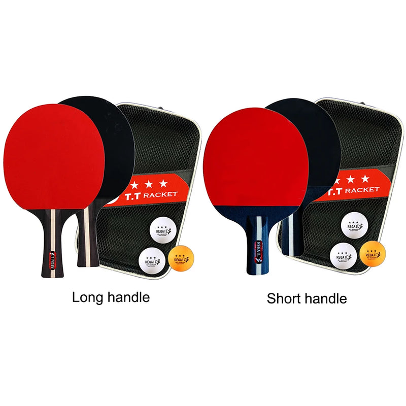 Ping Pong Racket 2 Rackets & 3 Balls Table Tennis Paddles Professional Ping Pong Paddle with Bag for Beginners Training Game