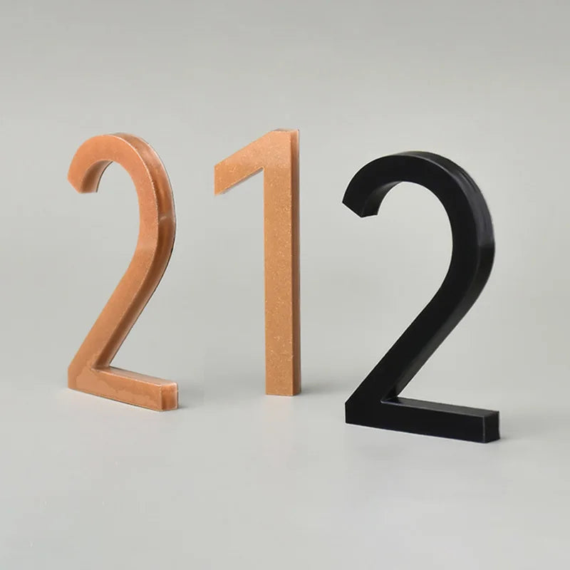 3D Number Stickers Self Adhesive House Room Door Number Plate Sign for Home Apartment Cabinet Table Mailbox Outdoor Door Numbers