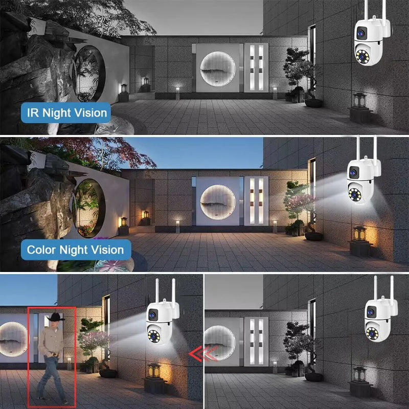 Linook YILOT,Dual lens camera,CCTV camera 360 degree,CCTV camera with intelligent color night vision, WiFi,full HD 8MP outdoor