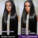 Straight 13x4 13x6 Lace Frontal Wig Glueless Wig Human Hair Wear Go 200% Straight Human Hair Wigs 5x5 6x4 Pre Cut Lace Wig