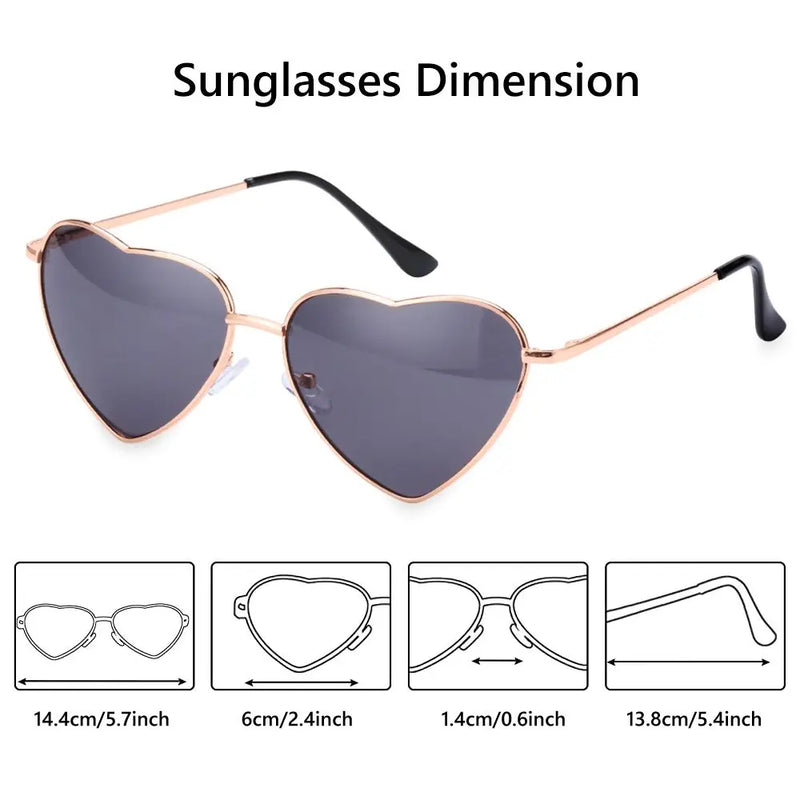 1PC Women Heart Shape Sunglasses luxury Brand Designer Men Metal Frame Sun Glasses Vintage Gradient Ocean Lenses UV400 Shades