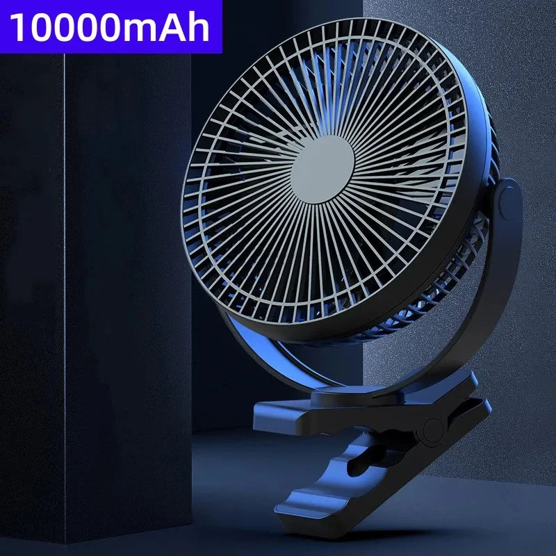 8-Inch Rechargeable 10000mAh Battery Operated Clip on Fan Air Circulating USB Fan for Home Office Car Outdoor Travel Treadmill