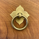 XIPEIYI Brass Leaf Shape Retro Drawer Pulls Kitchen Door Handle and Knobs Bronze Cabinet Hardware Ancient Furniture Door Knocker