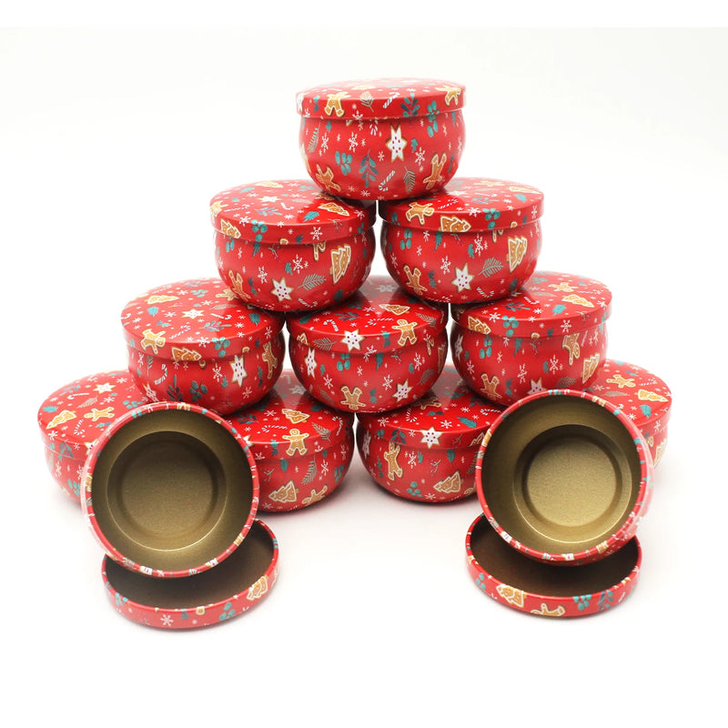 12pcs Premium Floral Printed Candle Tins，DIY Round candle container，Be used for Creative Candle Making, Christmas candle jars.