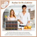 12/24 Pcs 120ml Glass Spice Jars with Natural Acacia Wood Lid, Round Shaker Containers with Labels for Kitchen Storage