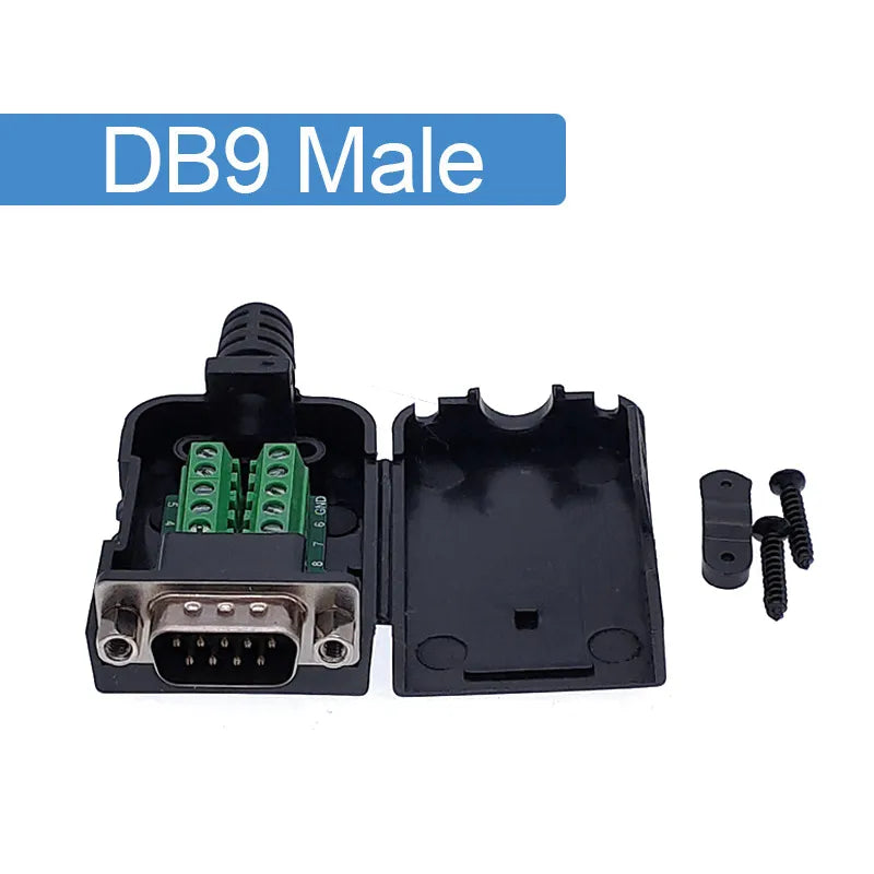 DB9 serial COM RS232 transfer-free Male Female Signals terminals connector D sub 9Pin hole