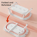 Foldable Baby Bathtub for Infants to Toddlers 0-24 Months, Portable Travel Multifunctional with Newborn Cushion & Anti-skid Pad