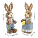 2Pcs Straw Easter Rabbits Decoration Foam Easter Bunny Ornament Statue Easter Party Crafts Photo Props Gift 25/35cm