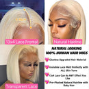 Blonde Bob Wig Human Hair 613 Lace Front Wigs Human Hair 200% Density 13x4 HD Lace Frontal Wig PrePlucked Short Straight Bob Wig