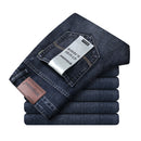 Wthinlee Business Men Jeans Casual Straight Stretch Fashion Classic Blue Black Work Denim Trousers Spring Summer Brand Clothing