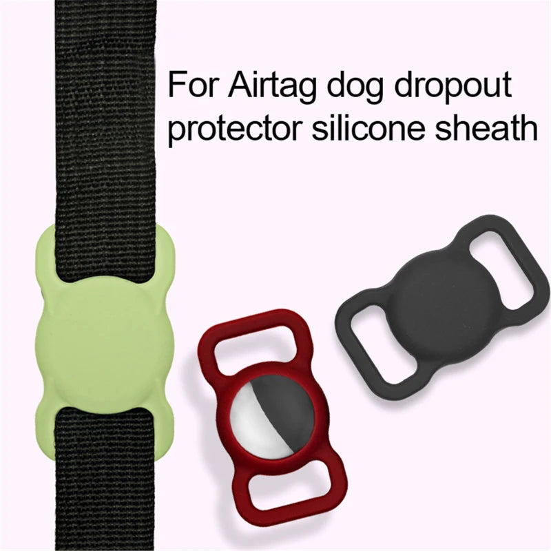 Pet Collar Airtags Sleeve Cover for Apple Tracker Locator Air Tag Cat Dog Anti-lost Belt Silicone Protector Case for Airtag