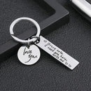 Drive Safe，I Need You Here With Me Metal Keychain Love You Keychain Men and Women Romantic Keychain Gift Birthday Father's Day