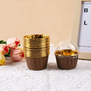 25/50pcs Foil Cupcake Liners with Dome Lids Mini Aluminum Foil Baking Cups Muffin Liners Tins for Wedding Birthday party decor
