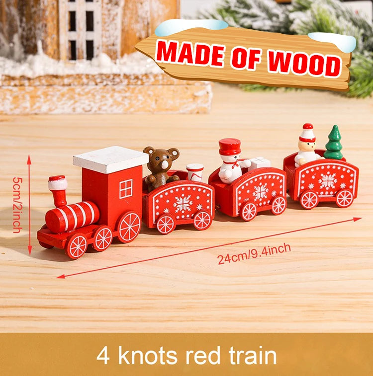 Wooden/Plastic Train Christmas Ornament Merry Christmas Decoration For Home 2024 Xmas Gifts Noel Natal Navidad New Year 2025