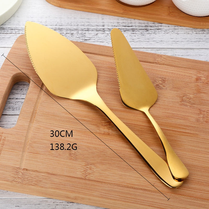 Stainless Steel Cake Shovel Serving Knife and Cake Fork Set Baking Tool for Pie Pizza Server Kitchenware Baking &amp; Pastry Spatula