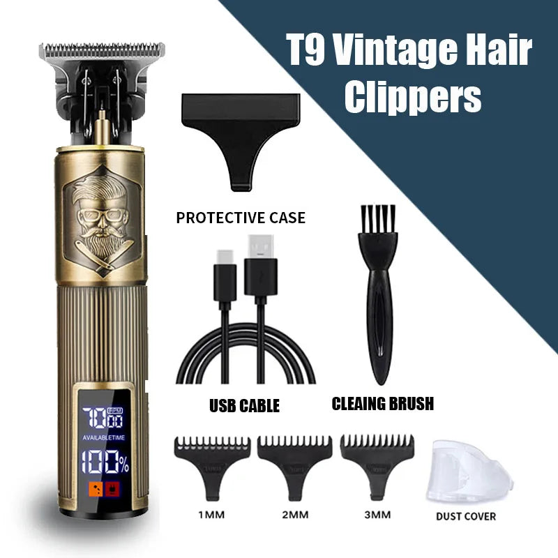 Three-Speed Variable Gear T9 Clipper Hair Rechargeable Man Shaver Trimmer For Men's Barber Professional New Hot Sale