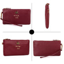 Leather Women Clutch Wallets Bee Zipper Purse Long Coin Purses Cell Phone Pocket Female Wristband Card Wallet Ladies Money Bag