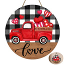 Valentines Day Wooden Door Signs Black White Buffalo Plaid Wooden Plaque for Wedding Party Anniversary Home MIAO-US