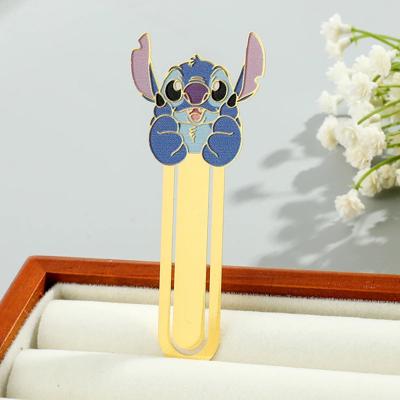 Cute Pet Stitch Encouragement Book Mark Paper Clip Metal Bookmarks Book Accessory Study Stationery Gift for Book Lover Anime Fan