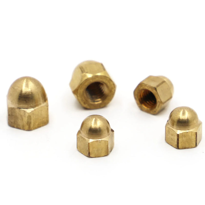 DIN1587 Copper Cap Hex Nuts Decorative Dome Head Cover Semicircle Brass Acorn Nut M3 M4 M5 M6 M8 M10 M12