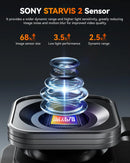 WOLFBOX X5 3 Channel 4K Dash Cam STARVIS 2 IMX678 4K+2.5K Front and Rear Inside Triple Car Camera 5.8GHz WiFi Mirror Car DVR