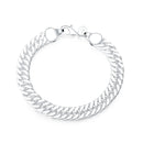 Promotion 100% Authentic 925 Sterling Silver Women Chain Bracelet 10MM Wholesale Fashion Men's Jewelry Silver Men Bracelet