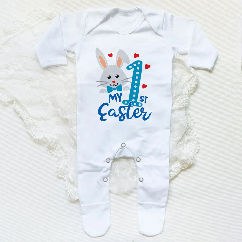 My 1st Easter Baby Bodysuit Babygrow Sleepsuit Rabbit Print Baby Coming Home Hospital Outfit Clothes Infant Easter Party Romper