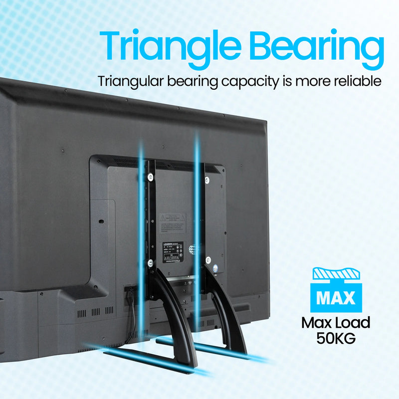 Universal TV Large Stand Height Adjustable Base for Most TVs Up to 75" Max VESA 600x400 mm Leg Stand Holds up to 110 lbs