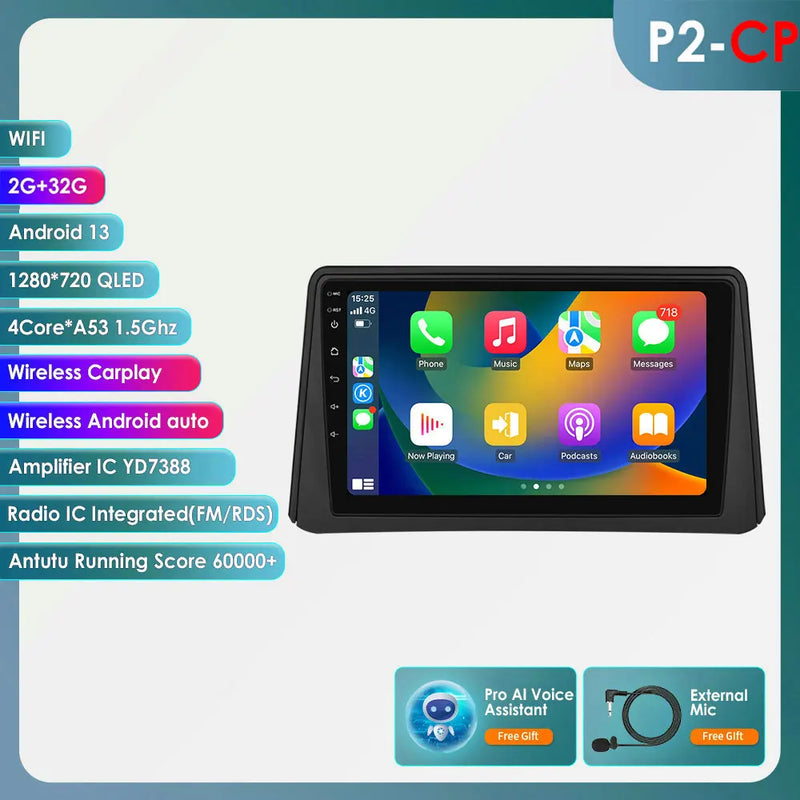 8G 128G 2Din Android 14 Car Radio Multimedia Player for Opel Mokka 2012 2013 2014 2015 2016 Autoradio GPS Navi Wifi Audio Stereo