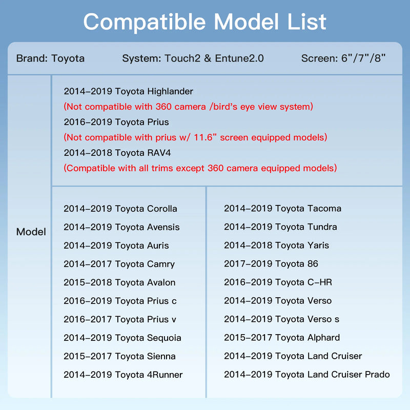 Wireless Carplay Android Auto For Toyota Yaris RAV4 Corolla Aygo Tacoma Camry C-HR Tundra Highlander 4Runner multimedi