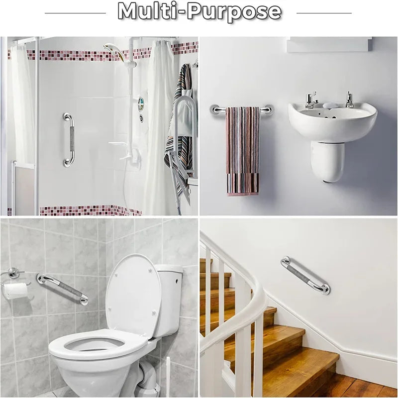 Handrail Grab Bar Stainless Steel 300/400/500Mm Anti Slip Shower Safety Support Handle Towel Rack Bathroom Tub Toilet