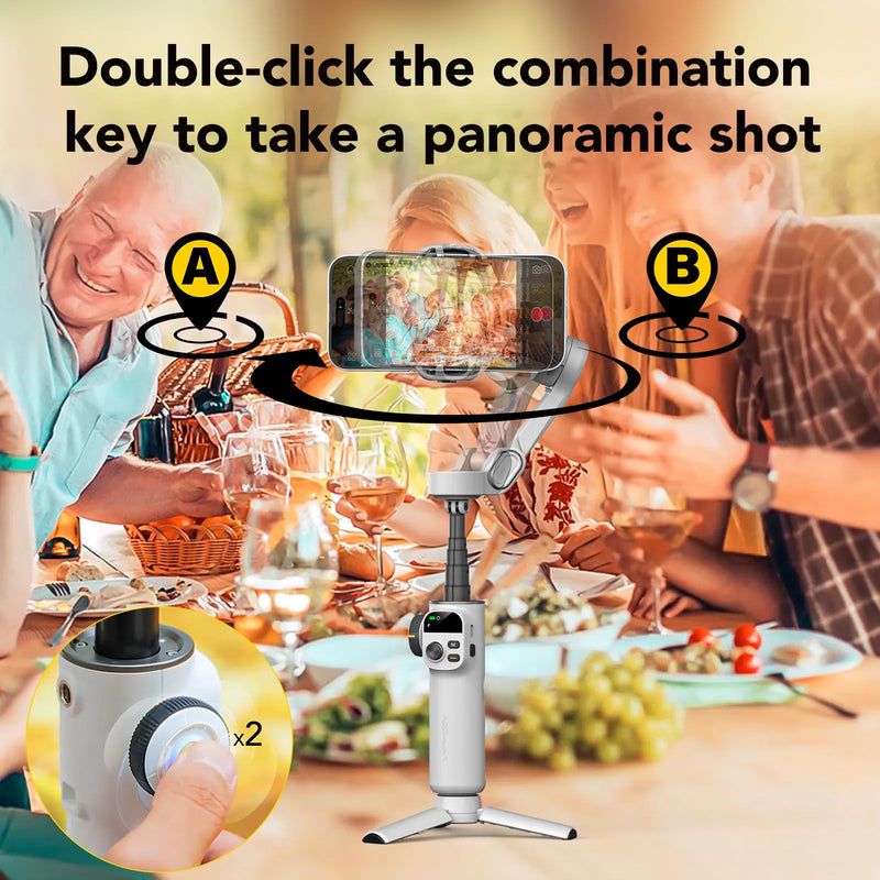 AOCHUAN Smart X2 3 Axis Gimbal Stabilizer For iPhone And Android Smartphone Gimbal With built-in extension pole LED display