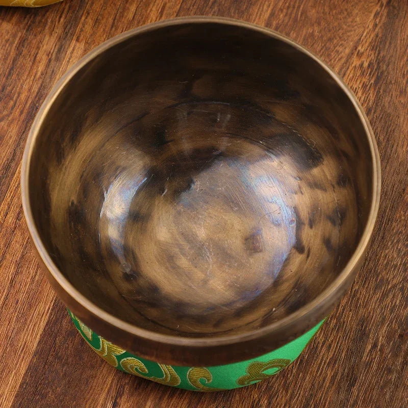 Full Moon Brass Singing Bowl Nepal Handmade Tibetan Bowls Buddhism Meditation Large Sound Bowl Chakras Musical Instrument Gifts