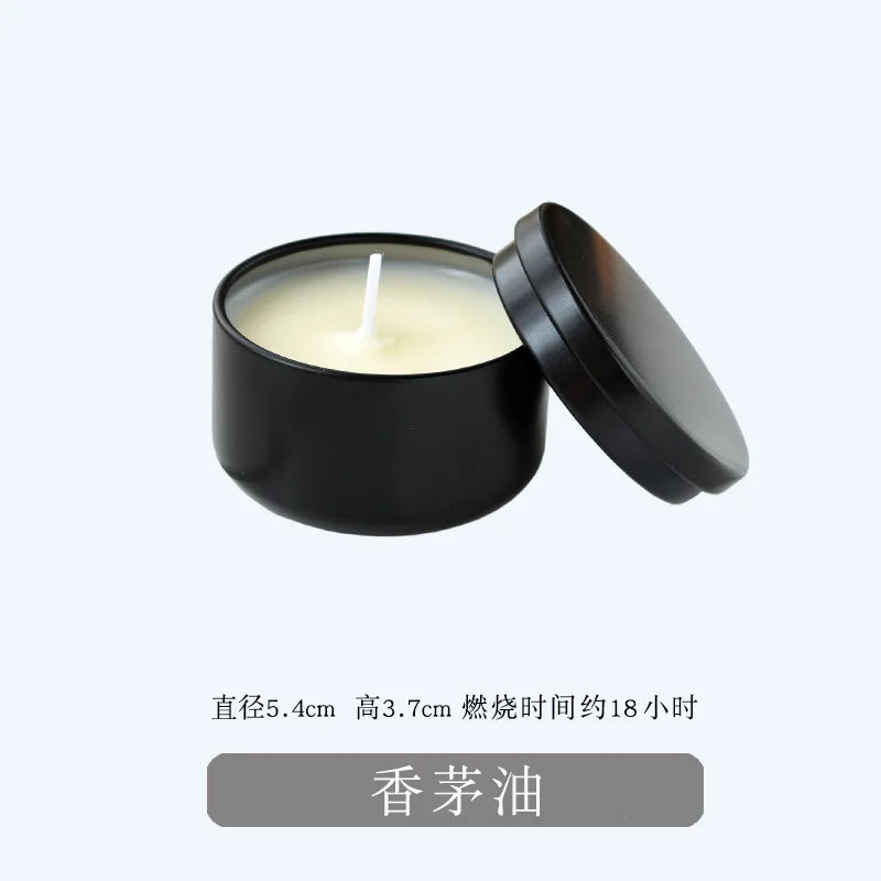 Burning 15h Citronella Anti-mosquito Aromatherapy Candels Black Tin Can Hotel Home Environmentally Friendly Soy Aromatic Candle