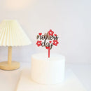 Best Mom Mother's Day Party Cake Topper Pink Red Love You Mum Acrylic Cake Topper for Mommy Birthday Party Cake Decorations Gift