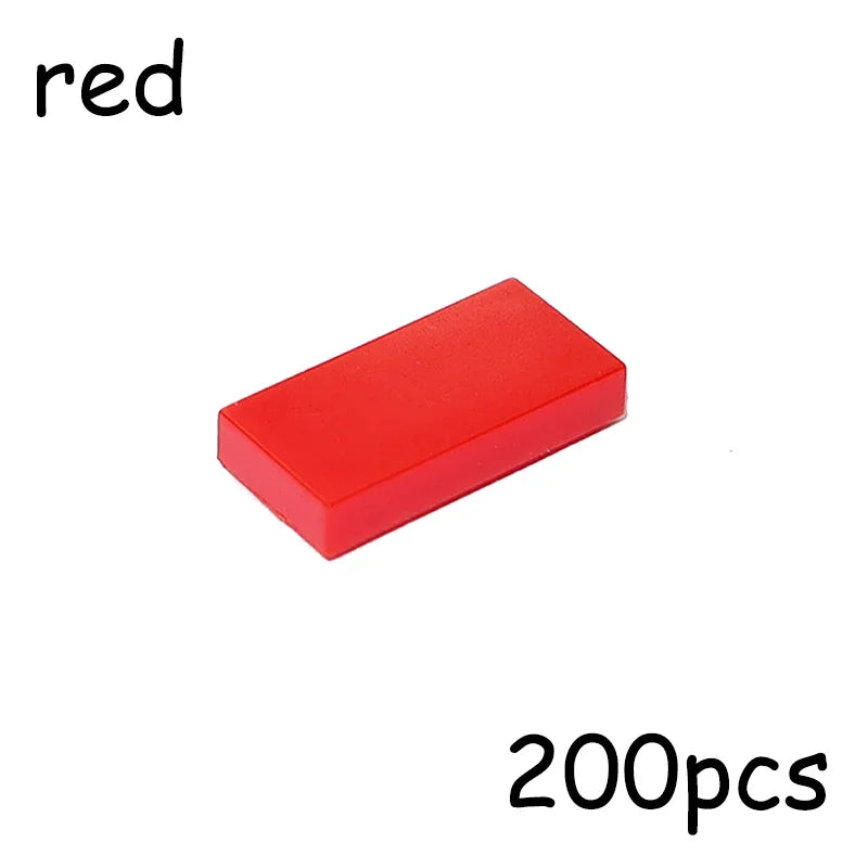 200PCS MOC Assemble Particles 3069 30070 1x2 Bricks Flat Tile Smooth 1*2 Building Blocks DIY Educational Creative Toy for Kids