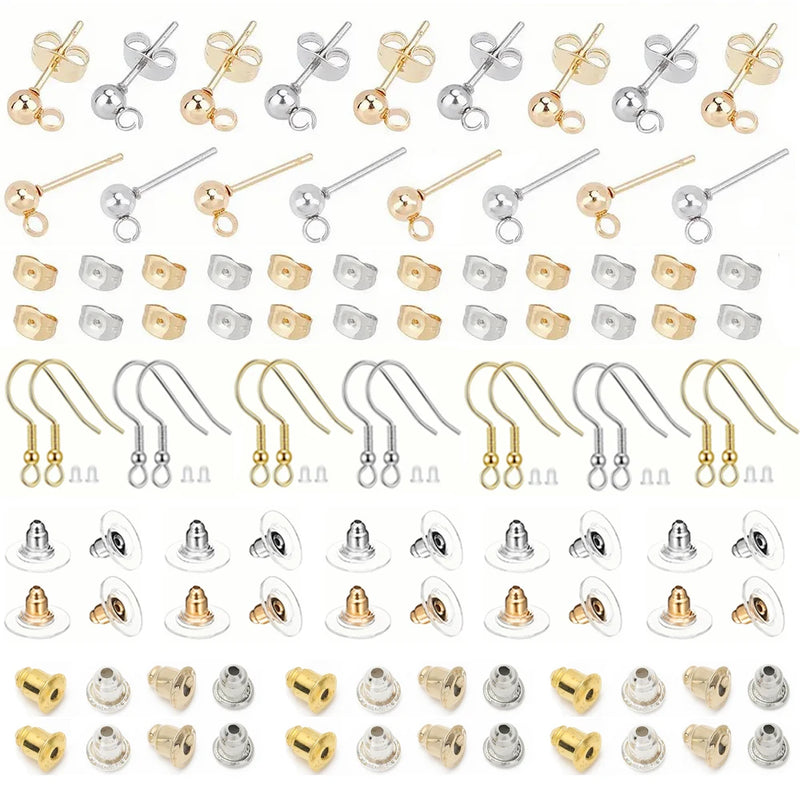Stainless Steel Round Ball Post Earrings Stud Loops Earring Hooks Earplug  Fit Women DIY Earring Jewelry Making Christmas Craft